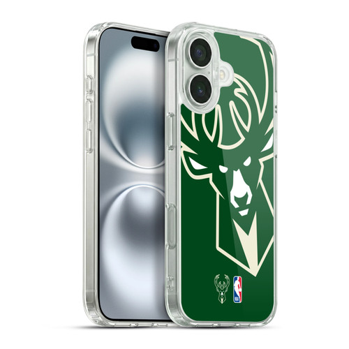 NBA Milwaukee Bucks Logo Oversized Soft Gel Case for Apple iPhone 16 Plus & MagSafe