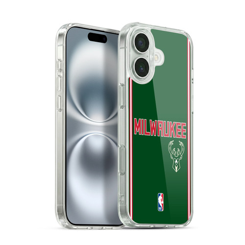 NBA Milwaukee Bucks Logo Retro Design Soft Gel Case for Apple iPhone 16 Plus & MagSafe