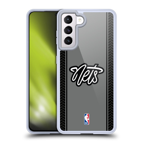 NBA Brooklyn Nets Logo Gray Design Soft Gel Case for Samsung Galaxy S21 5G & MagSafe