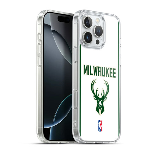 NBA Milwaukee Bucks Logo White Design Soft Gel Case for Apple iPhone 16 Pro Max & MagSafe