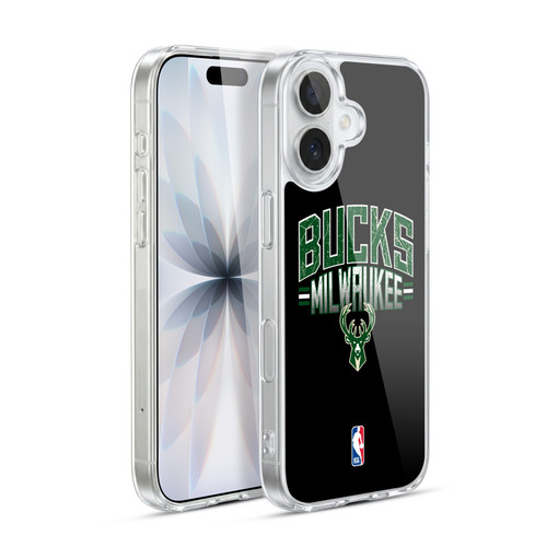NBA Milwaukee Bucks Logo Black Soft Gel Case for Apple iPhone 17