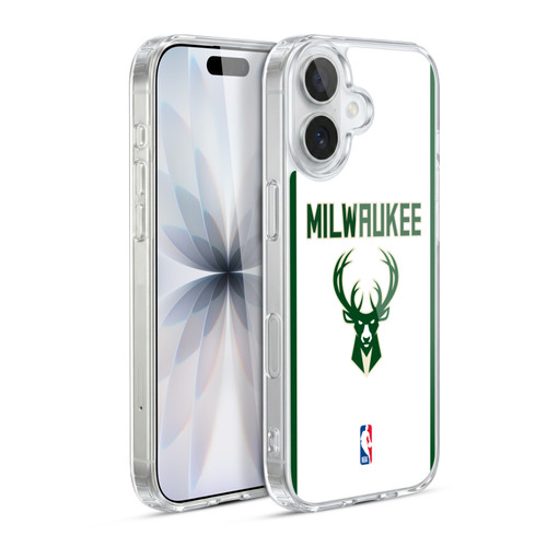 NBA Milwaukee Bucks Logo White Design Soft Gel Case for Apple iPhone 17