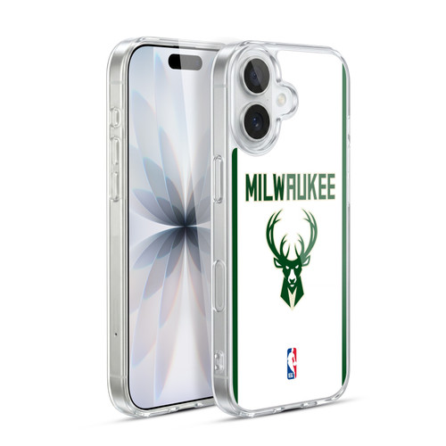 NBA Milwaukee Bucks Logo White Design Soft Gel Case for Apple iPhone 17