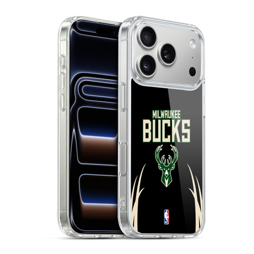 NBA Milwaukee Bucks Logo Black Design Soft Gel Case for Apple iPhone 17 Pro