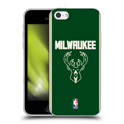 NBA Milwaukee Bucks Logo Green Design Soft Gel Case for Apple iPhone 5c
