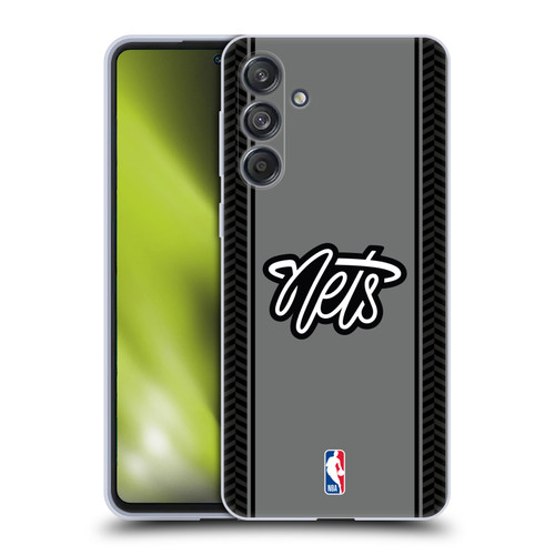 NBA Brooklyn Nets Logo Gray Design Soft Gel Case for Samsung Galaxy M55 5G