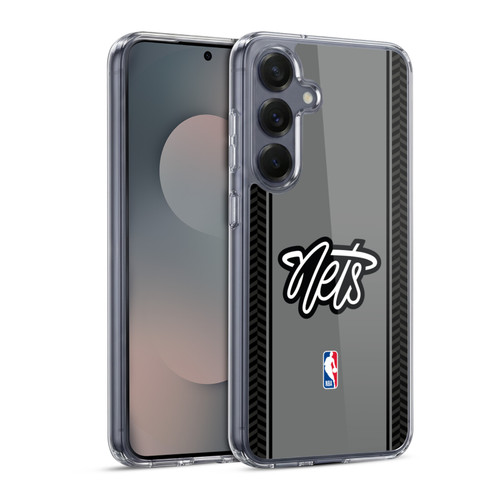 NBA Brooklyn Nets Logo Gray Design Soft Gel Case for Samsung Galaxy S25 & MagSafe
