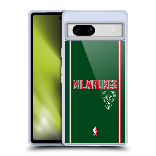 NBA Milwaukee Bucks Logo Retro Design Soft Gel Case for Google Pixel 7a