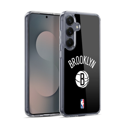 NBA Brooklyn Nets Logo Black Design Soft Gel Case for Samsung Galaxy S25+ & MagSafe