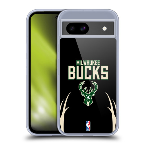 NBA Milwaukee Bucks Logo Black Design Soft Gel Case for Google Pixel 8a