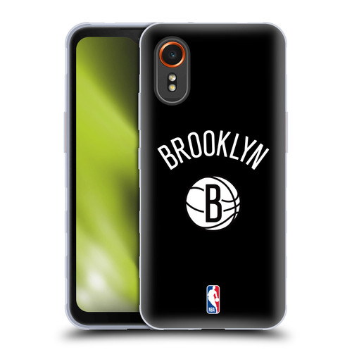 NBA Brooklyn Nets Logo Black Design Soft Gel Case for Samsung Galaxy Xcover7 5G