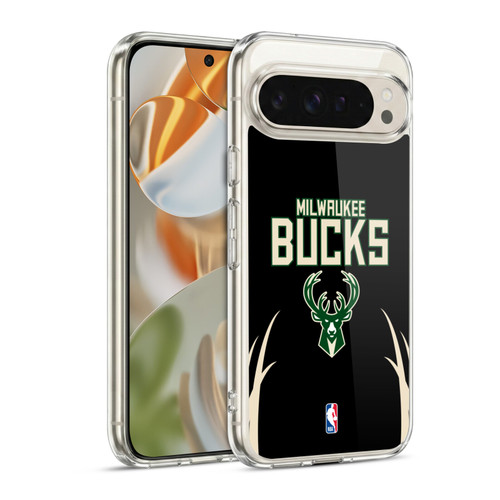 NBA Milwaukee Bucks Logo Black Design Soft Gel Case for Google Pixel 9 / Pixel 9 Pro