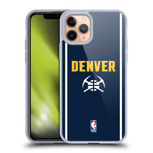 NBA Denver Nuggets Logo Midnight Blue Design Soft Gel Case for Apple iPhone 11 Pro & MagSafe