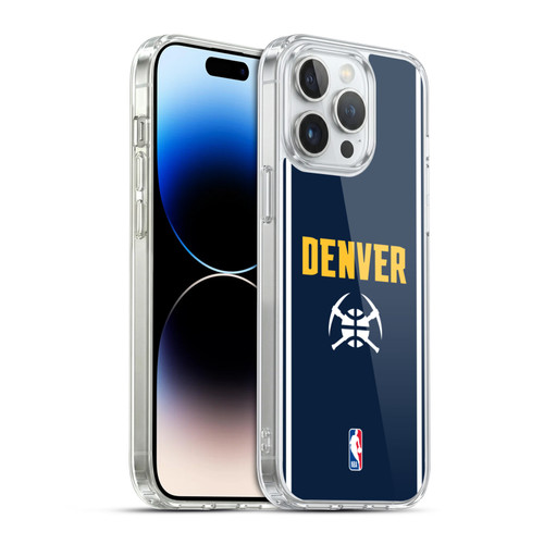 NBA Denver Nuggets Logo Midnight Blue Design Soft Gel Case for Apple iPhone 14 Pro Max & MagSafe