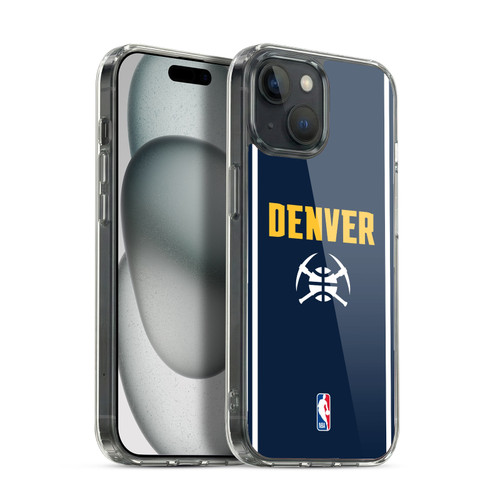 NBA Denver Nuggets Logo Midnight Blue Design Soft Gel Case for Apple iPhone 15 & MagSafe