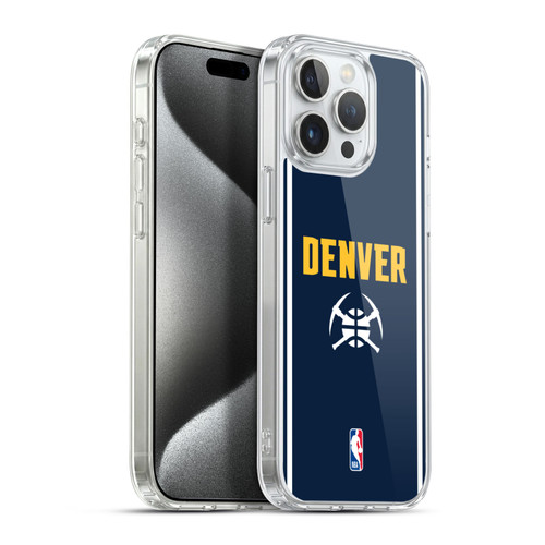 NBA Denver Nuggets Logo Midnight Blue Design Soft Gel Case for Apple iPhone 15 Pro Max & MagSafe
