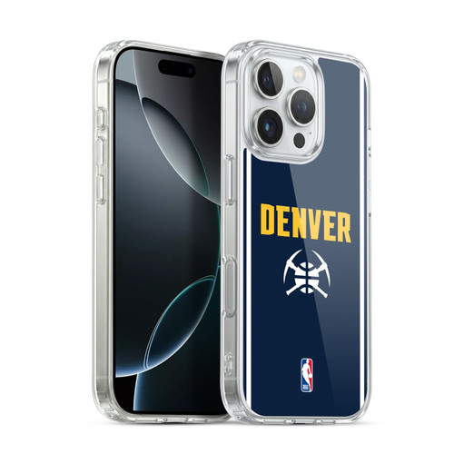 NBA Denver Nuggets Logo Midnight Blue Design Soft Gel Case for Apple iPhone 16 Pro & MagSafe