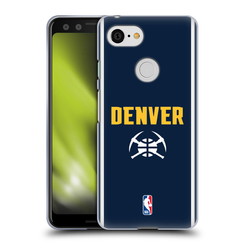 NBA Denver Nuggets Logo Midnight Blue Design Soft Gel Case for Google Pixel 3