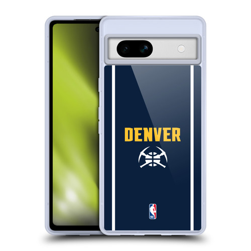 NBA Denver Nuggets Logo Midnight Blue Design Soft Gel Case for Google Pixel 7a
