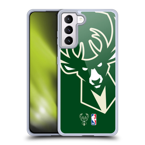 NBA Milwaukee Bucks Logo Oversized Soft Gel Case for Samsung Galaxy S21+ 5G & MagSafe