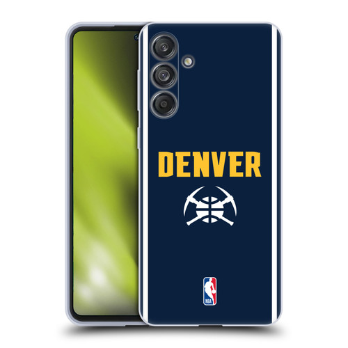 NBA Denver Nuggets Logo Midnight Blue Design Soft Gel Case for Samsung Galaxy M55 5G
