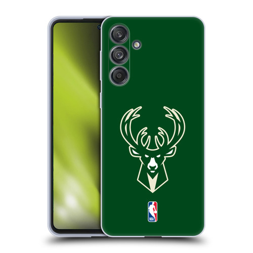 NBA Milwaukee Bucks Logo Green Soft Gel Case for Samsung Galaxy M55 5G