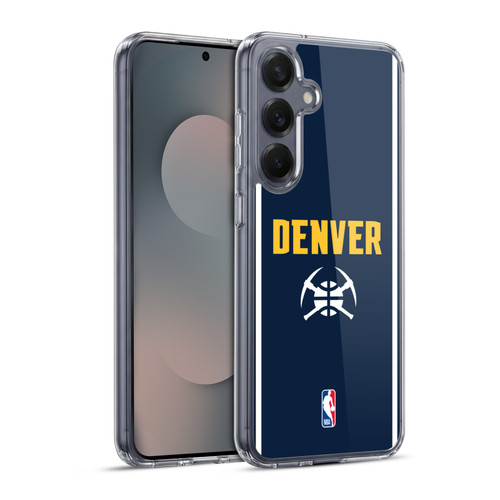NBA Denver Nuggets Logo Midnight Blue Design Soft Gel Case for Samsung Galaxy S25+ & MagSafe