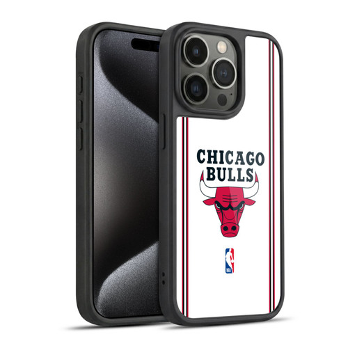 NBA Chicago Bulls Logo White Design Gel Armour Case For Apple iPhone 15 Pro