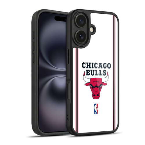 NBA Chicago Bulls Logo White Design Gel Armour Case For Apple iPhone 16