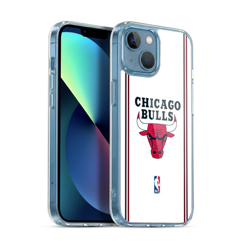 NBA Chicago Bulls Logo White Design Soft Gel Case for Apple iPhone 13 Mini & MagSafe