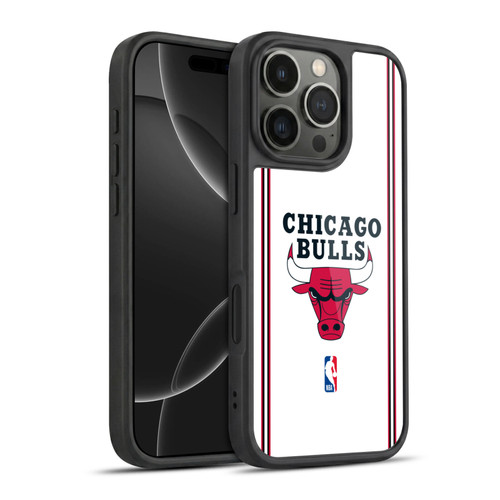 NBA Chicago Bulls Logo White Design Gel Armour Case For Apple iPhone 16 Pro