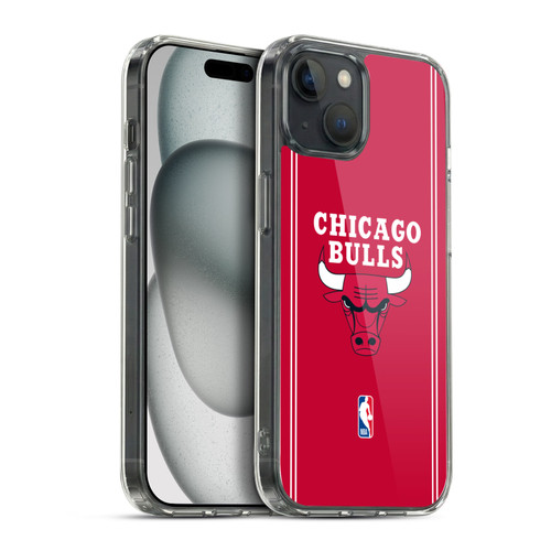 NBA Chicago Bulls Logo Red Design Soft Gel Case for Apple iPhone 15 Plus & MagSafe