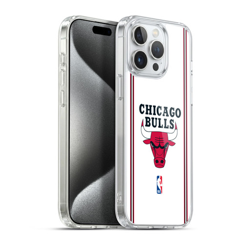 NBA Chicago Bulls Logo White Design Soft Gel Case for Apple iPhone 15 Pro Max & MagSafe