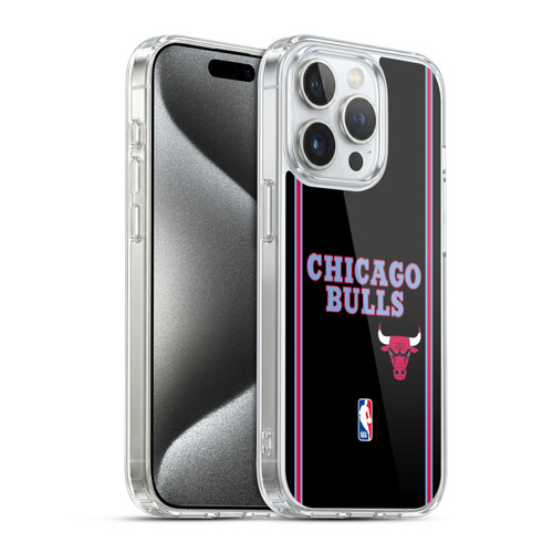 NBA Chicago Bulls Logo Black City Design Soft Gel Case for Apple iPhone 15 Pro & MagSafe