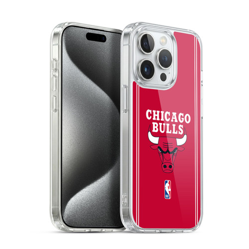 NBA Chicago Bulls Logo Red Design Soft Gel Case for Apple iPhone 15 Pro & MagSafe