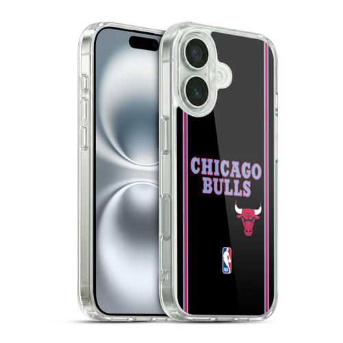 NBA Chicago Bulls Logo Black City Design Soft Gel Case for Apple iPhone 16 & MagSafe