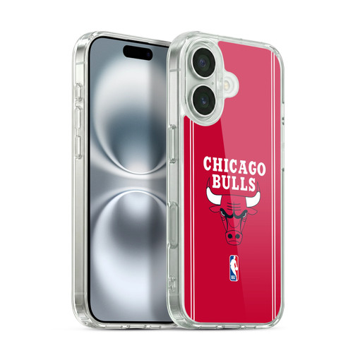 NBA Chicago Bulls Logo Red Design Soft Gel Case for Apple iPhone 16 & MagSafe