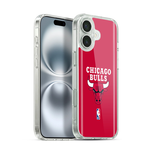 NBA Chicago Bulls Logo Red Design Soft Gel Case for Apple iPhone 16 Plus & MagSafe