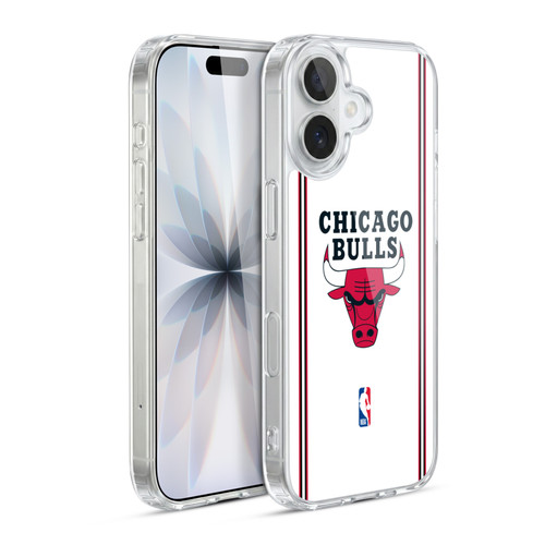 NBA Chicago Bulls Logo White Design Soft Gel Case for Apple iPhone 17