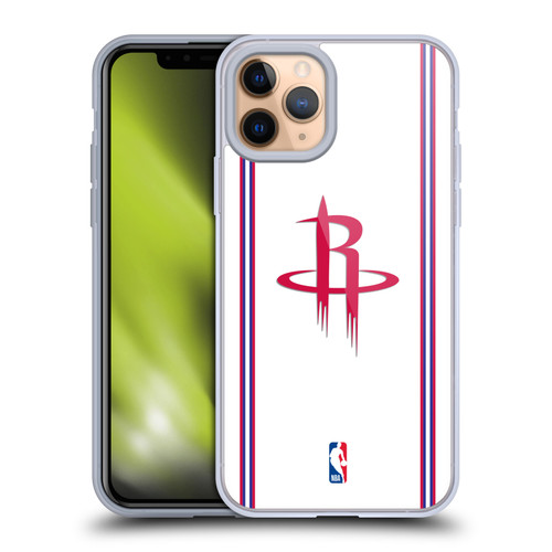 NBA Houston Rockets Logo White Design Soft Gel Case for Apple iPhone 11 Pro & MagSafe