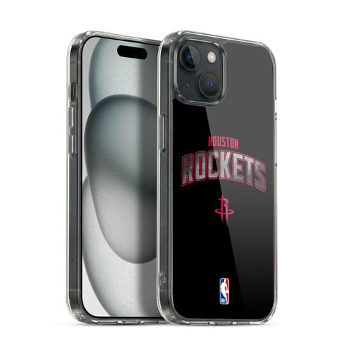 NBA Houston Rockets Logo Black Soft Gel Case for Apple iPhone 15 Plus & MagSafe