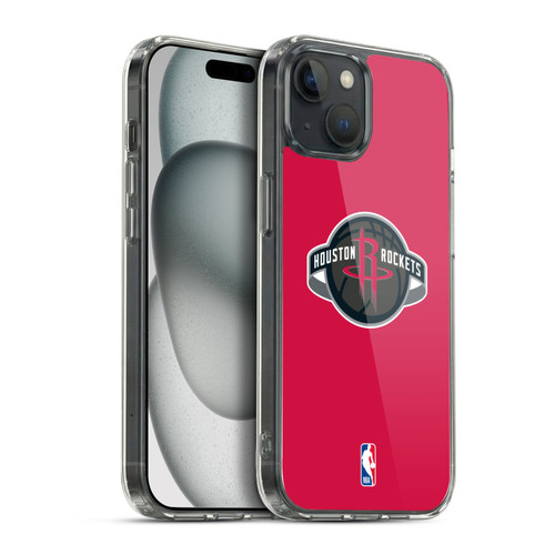 NBA Houston Rockets Logo Red Soft Gel Case for Apple iPhone 15 Plus & MagSafe