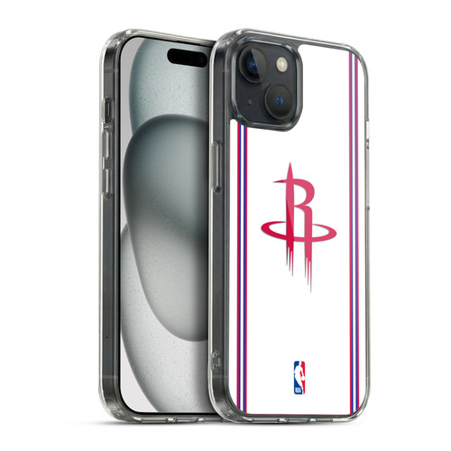 NBA Houston Rockets Logo White Design Soft Gel Case for Apple iPhone 15 Plus & MagSafe