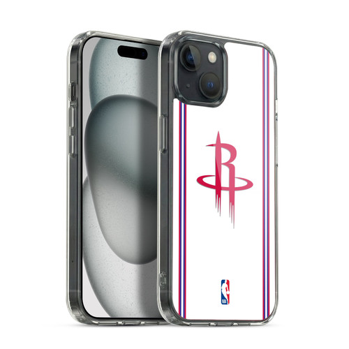NBA Houston Rockets Logo White Design Soft Gel Case for Apple iPhone 15 Plus & MagSafe