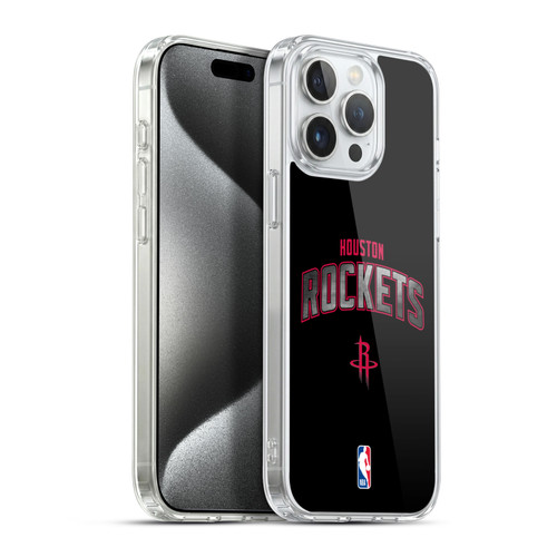 NBA Houston Rockets Logo Black Soft Gel Case for Apple iPhone 15 Pro Max & MagSafe