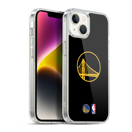 NBA Golden State Warriors Logo Black Design Soft Gel Case for Apple iPhone 14 Plus & MagSafe