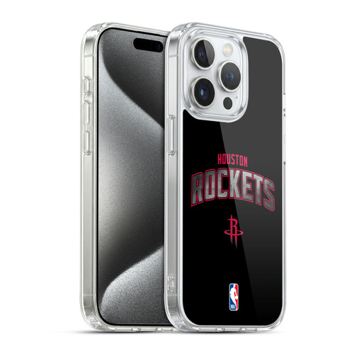 NBA Houston Rockets Logo Black Soft Gel Case for Apple iPhone 15 Pro & MagSafe