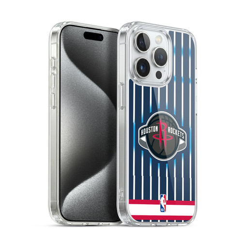 NBA Houston Rockets Logo Retro Design Soft Gel Case for Apple iPhone 15 Pro & MagSafe