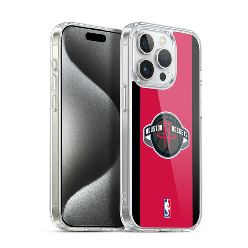 NBA Houston Rockets Logo Red Design Soft Gel Case for Apple iPhone 15 Pro & MagSafe