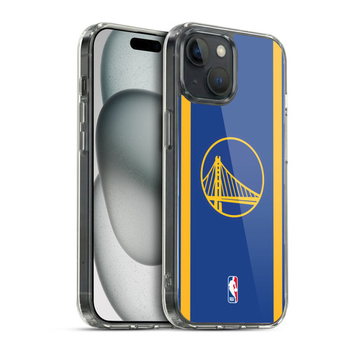 NBA Golden State Warriors Logo Blue Design Soft Gel Case for Apple iPhone 15 & MagSafe